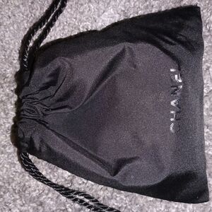 Chanel Black Satin Drawstring Bag